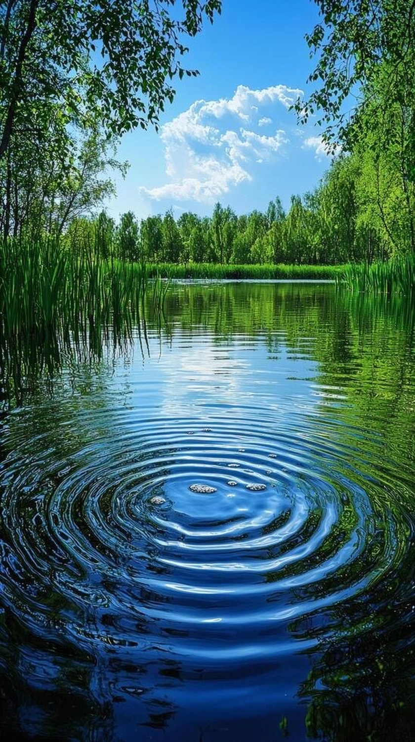 Olga Garthe – Ganzheitliche Begleitung – Dieses Bild zeigt einen ruhigen Fluss, umgeben von einem Sommerwald.